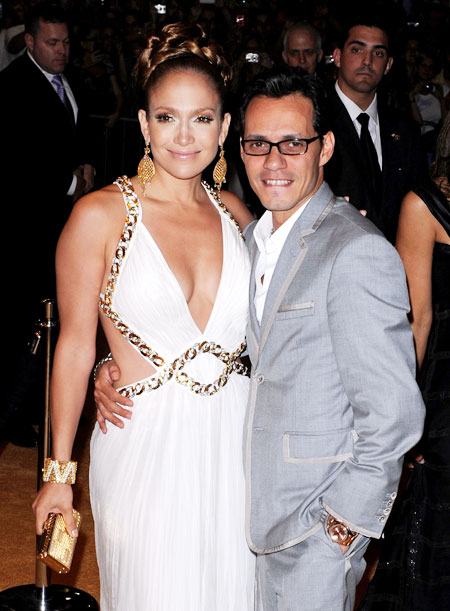 Jennifer Lopez and Marc Anthony arrive to celebrate Jennifer's 40th birthday