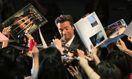 Hugh Jackman at premiere of the film X-men Origins: Wolverine in Tokyo