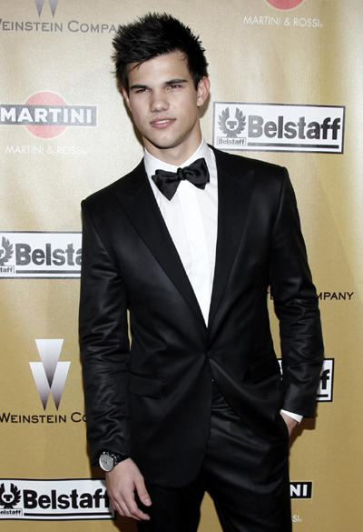 Taylor Lautner arrives at the 67th annual Golden Globe Awards