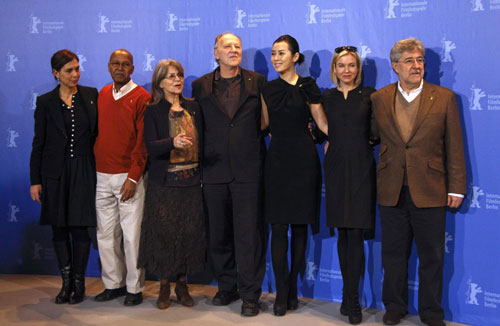 Renee Zellweger,Yu Nan and jury president at Berlinale International Film Festival