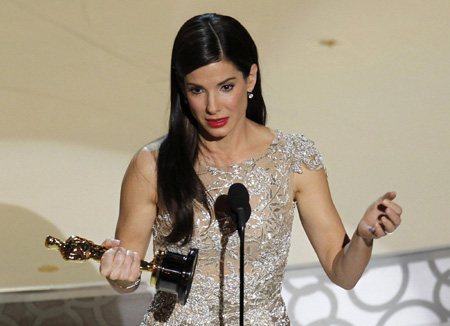Sandra Bullock wins Oscar for best actress for 