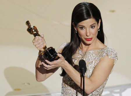 Sandra Bullock wins Oscar for best actress for 