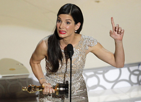 Sandra Bullock's mobile Oscar
