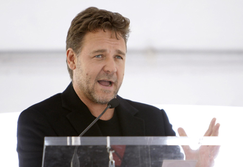 Russell Crowe honored with a star on the Walk of Fame in Hollywood