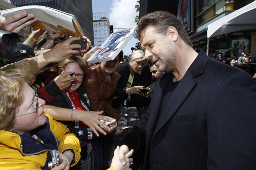 Russell Crowe honored with a star on the Walk of Fame in Hollywood