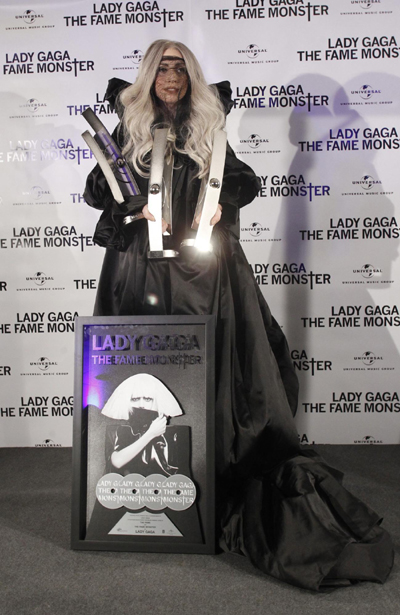 Lady Gaga receives four platinum record awards and three ECHO awards in Berlin