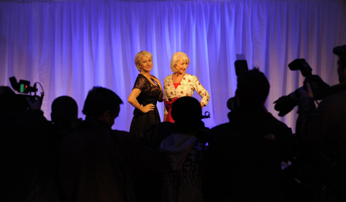 Helen Mirren and her wax model