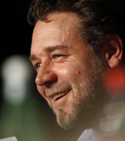 Russell Crowe and Cate Blanchett at news conference for 