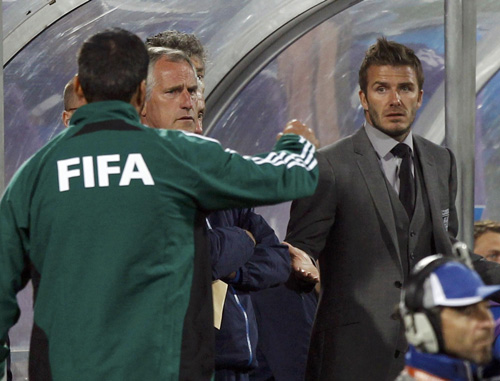 David Beckham attends 2010 World Cup Group C soccer match