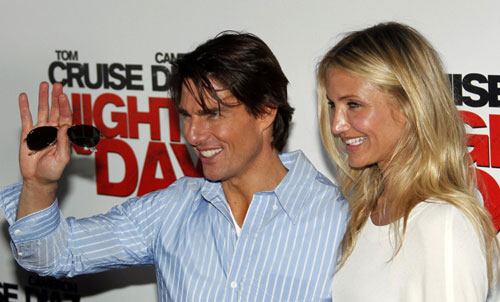 Tom Cruise and Cameron Diaz pose during a photocall for premiere of film 