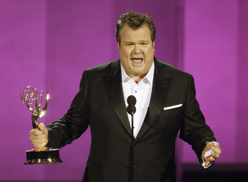 Eric Stonestreet accepts the award for outstanding supporting actor in a comedy series for 'Modern Family'