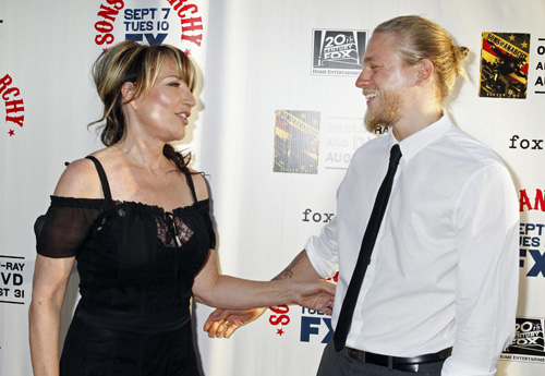 Celebs arrive at premiere screening of season three of 'Sons of Anarchy'
