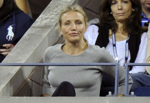 Gwen Stefani and Cameron Diaz at U.S. Open tennis tournament in New York