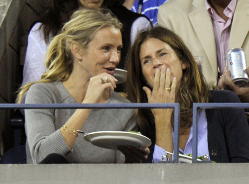 Gwen Stefani and Cameron Diaz at U.S. Open tennis tournament in New York