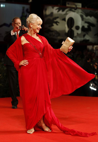 Helen Mirren arrives at the world premiere of 'The Tempest' at 67th Venice Film Festival