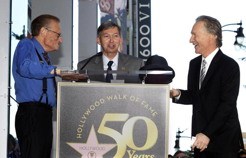 Hollywood comedian Bill Maher honored on Walk of Fame