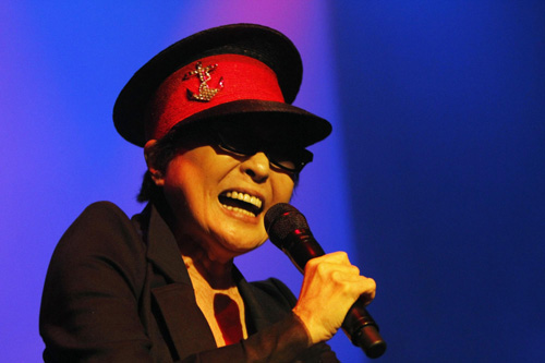 Yoko Ono performs in Reykjavik
