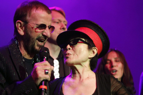 Yoko Ono performs in Reykjavik