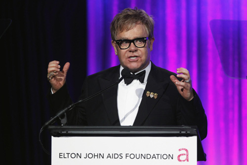 Elton John at a fund raising dinner for Elton John Aids Foundation