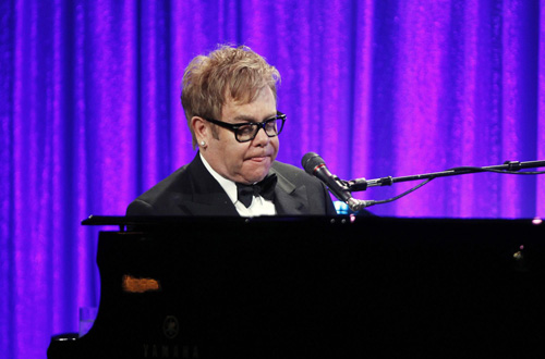 Elton John at a fund raising dinner for Elton John Aids Foundation