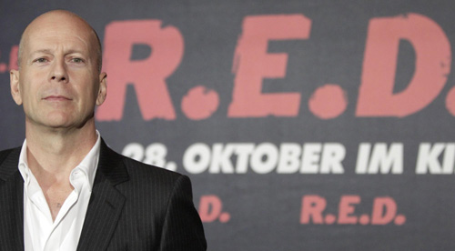 Bruce Willis promotes movie 'Red' in Berlin