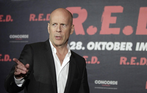 Bruce Willis promotes movie 'Red' in Berlin