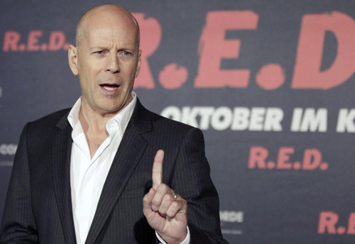 Bruce Willis promotes movie 'Red' in Berlin