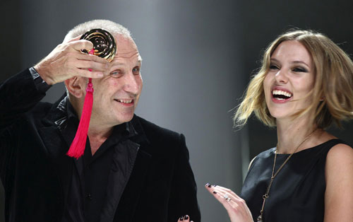 Scarlett Johansson at ceremony honouring Gaultier's work