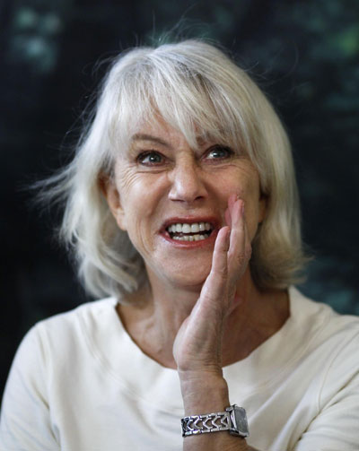 Helen Mirren at a news conference promoting film 'The Door'