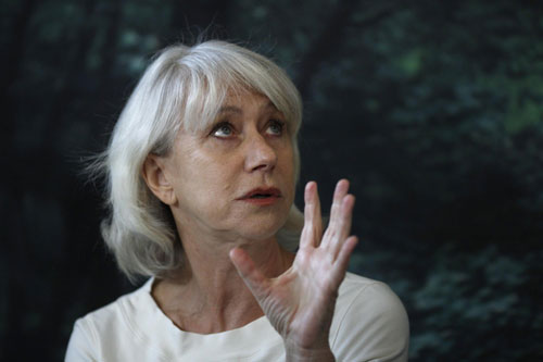 Helen Mirren at a news conference promoting film 'The Door'