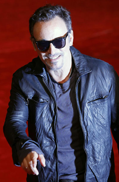 Musician Bruce Springsteen arrives on red carpet at Rome Film Festival