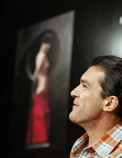 Antonio Banderas's presentation of his photo exposition 'Secrets on Black' in Madrid