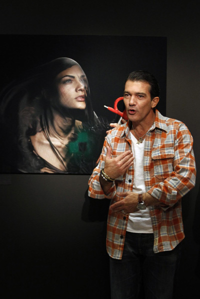 Antonio Banderas's presentation of his photo exposition 'Secrets on Black' in Madrid
