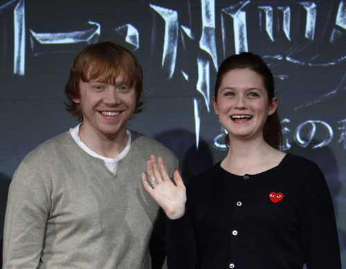 Cast members promote film 'Harry Potter and the Deathly Hallows: Part 1' in Japan