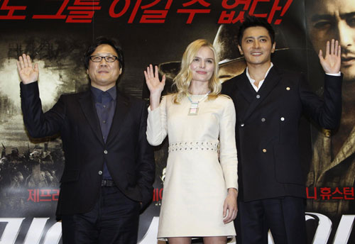 Media preview for new movie 'The Warrior's Way' at a theatre in Seoul
