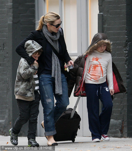 Kate Winslet and kids out in New York City