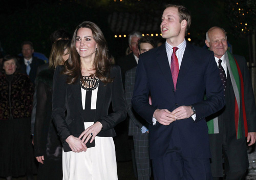 Britain's Prince William and his fiancee arrive at The Thursford Collection