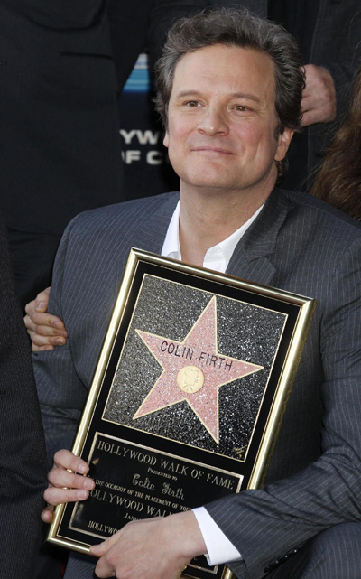 Colin Firth at ceremonies unveiling his star 