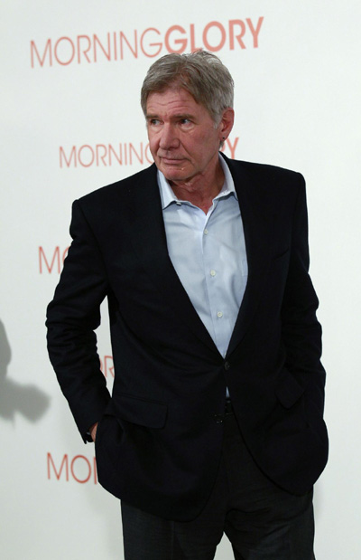 Harrison Ford and Rachel McAdams at a presentation of movie 'Morning Glory'