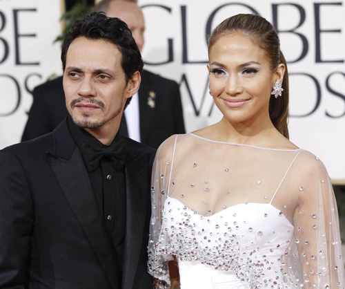 Lopez arrives at the 68th annual Golden Globe Awards