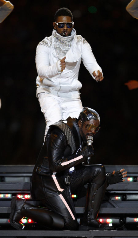 The Black Eyed Peas perform at Super Bowl XLV halftime show