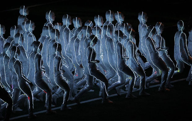 The Black Eyed Peas perform at Super Bowl XLV halftime show