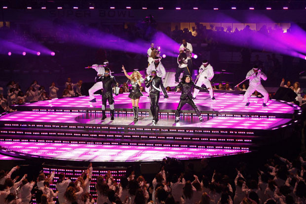 The Black Eyed Peas perform at Super Bowl XLV halftime show