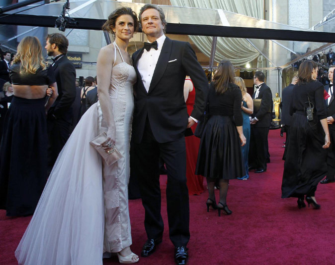 Colin Firth and his wife present at the 83rd Academy Awards