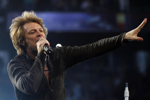 Jon Bon Jovi performs at a concert in Boston