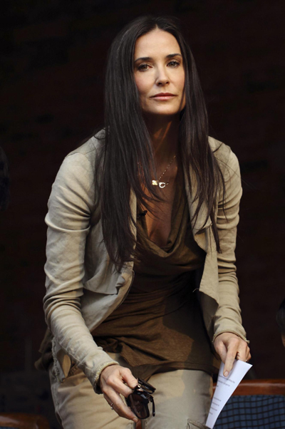 Demi Moore attends news conference in Kathmandu