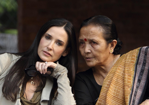 Demi Moore attends news conference in Kathmandu