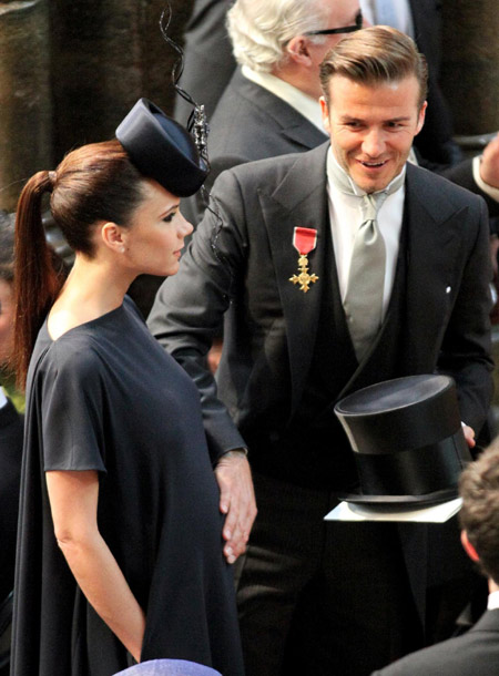 Beckham and Victoria attend royal wedding in London