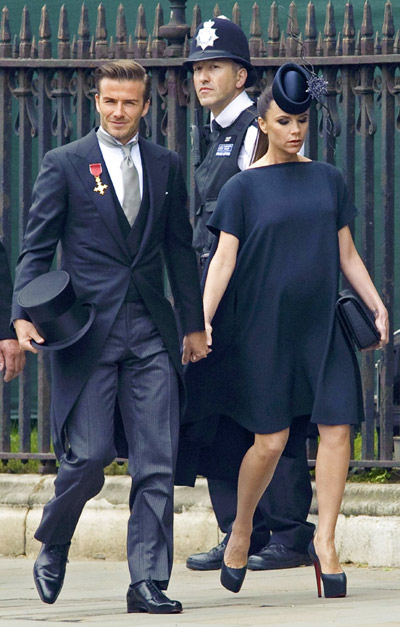 Beckham and Victoria attend royal wedding in London