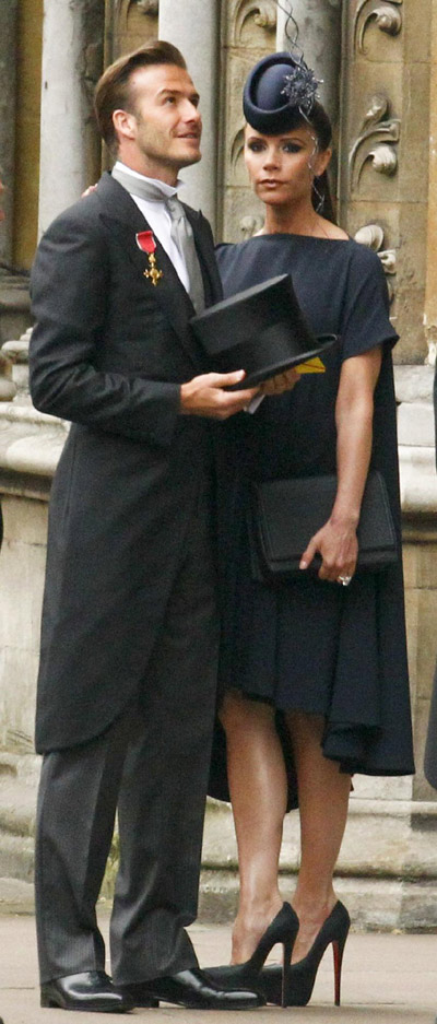 Beckham and Victoria attend royal wedding in London